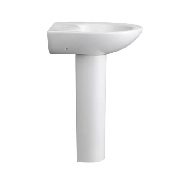 Ceramic Pedestal Basin White Bathroom Wash Basin Set - AY266-001