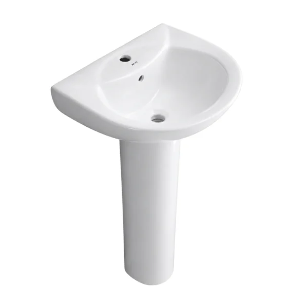 Ceramic Pedestal Basin White Bathroom Wash Basin Set - AY266-030