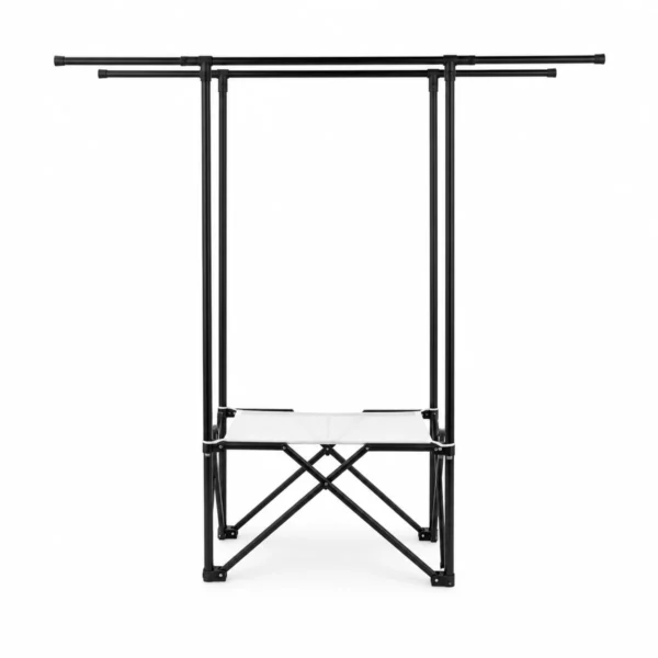 Heavy-Duty Adjustable Double Rail Clothes Rack, Extendable Garment Stand, 45kg Capacity AY397-001