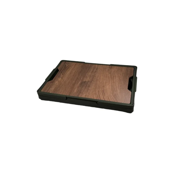 AIYI Collapsible Storage Crate with Wooden Lid and Carry Handle Green AY136-006