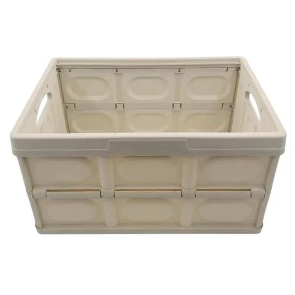 AIYI Big Collapsible Storage Crate with Wooden Lid and Handle White AY136-007