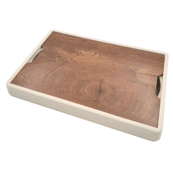 AIYI Big Collapsible Storage Crate with Wooden Lid and Handle White AY136-007