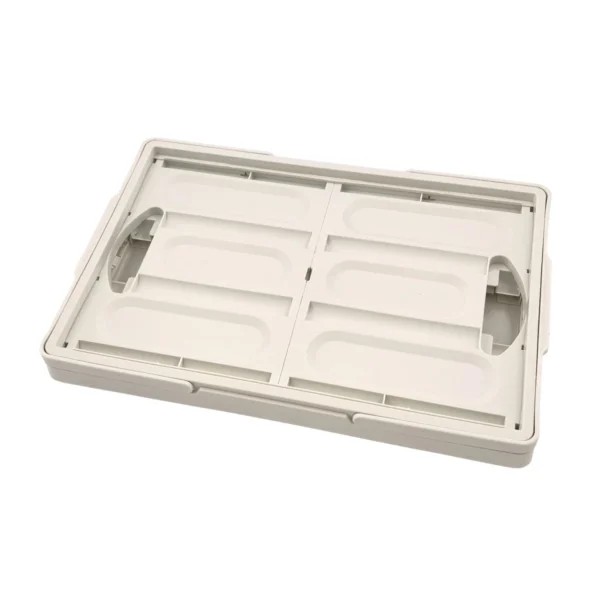 AIYI Collapsible Storage Crate with Wooden Lid and Carry Handle White AY136-006