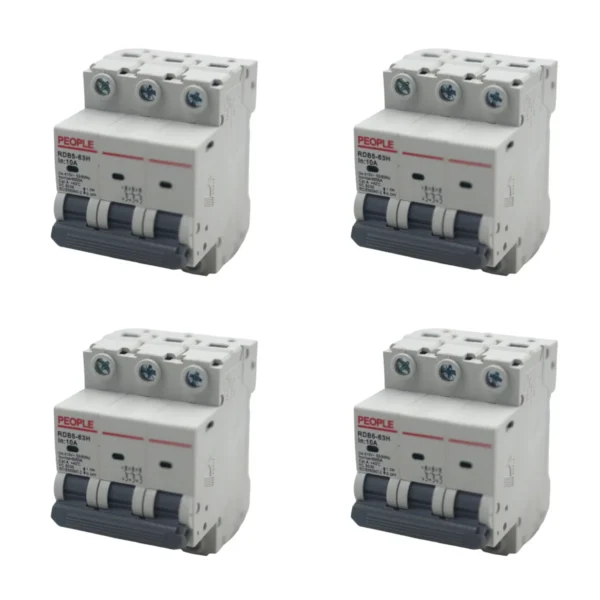PEOPLE RDB5-63H C10 3P Miniature Circuit Breaker 10A – 4 Pack