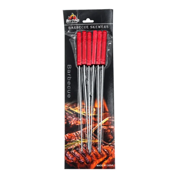 WEI TONG 6 Piece Stainless Steel BBQ Braai Skewers AY433-001