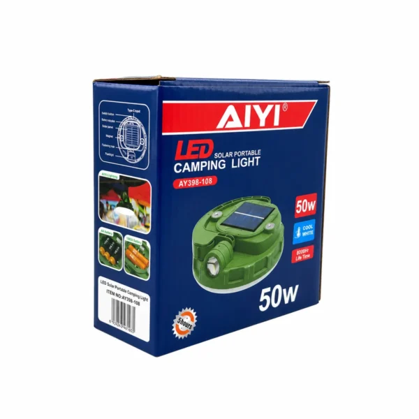 AIYI 50W Solar Portable Camping Torch & Lantern- Cool White AY398-108
