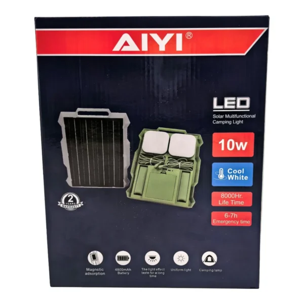 AIYI 10W Solar Camping Light Kit with 2 Magnetic LED Lamps AY398-109