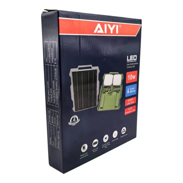 AIYI 10W Solar Camping Light Kit with 2 Magnetic LED Lamps AY398-109