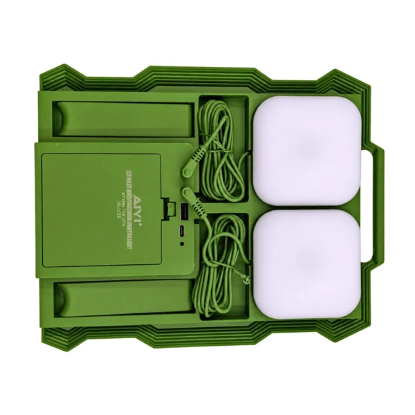 AIYI 10W Solar Camping Light Kit with 2 Magnetic LED Lamps AY398-109
